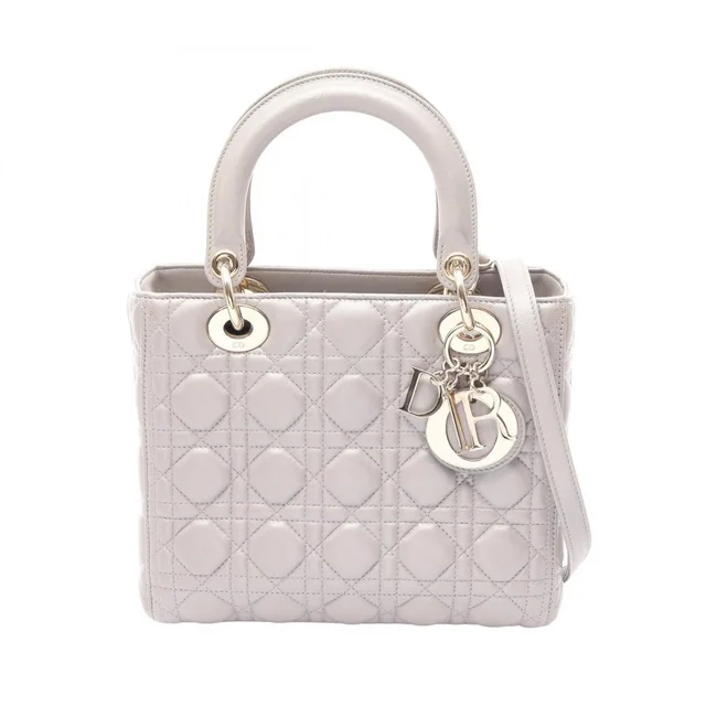 Lady Dior Cannage 2-Way Handbag, Leather, Women's, Gray in gray Leather from Poshmark, photo 1 of 1