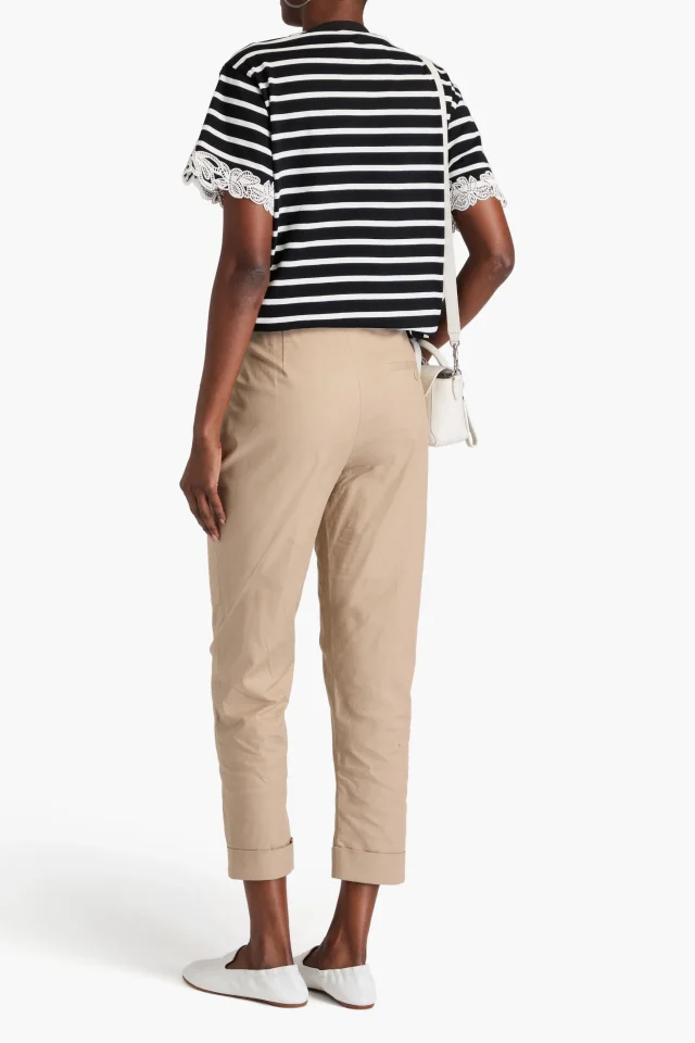 3.1 Phillip Lim Cotton-Blend Tapered Cropped Pants in Beige, photo 3 of 4 from THE OUTNET