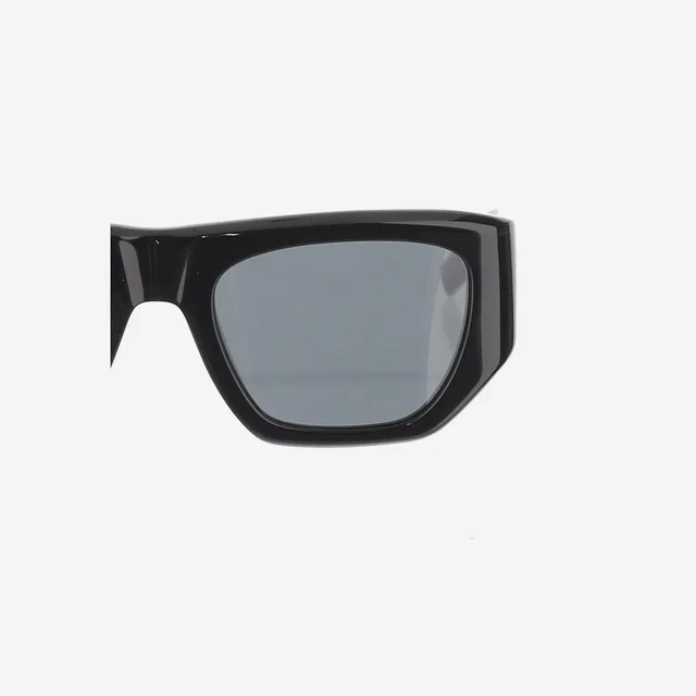 Saint Laurent 810815 Square Logo-Detailed Acetate Sunglasses — Black Frame Acetate; Lenses Nylon in Black Nylon from HEWI