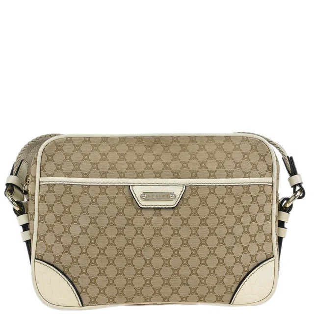 Celine Beige Canvas Macadam Shoulder Bag in Beige Canvas from AMORE Vintage Tokyo