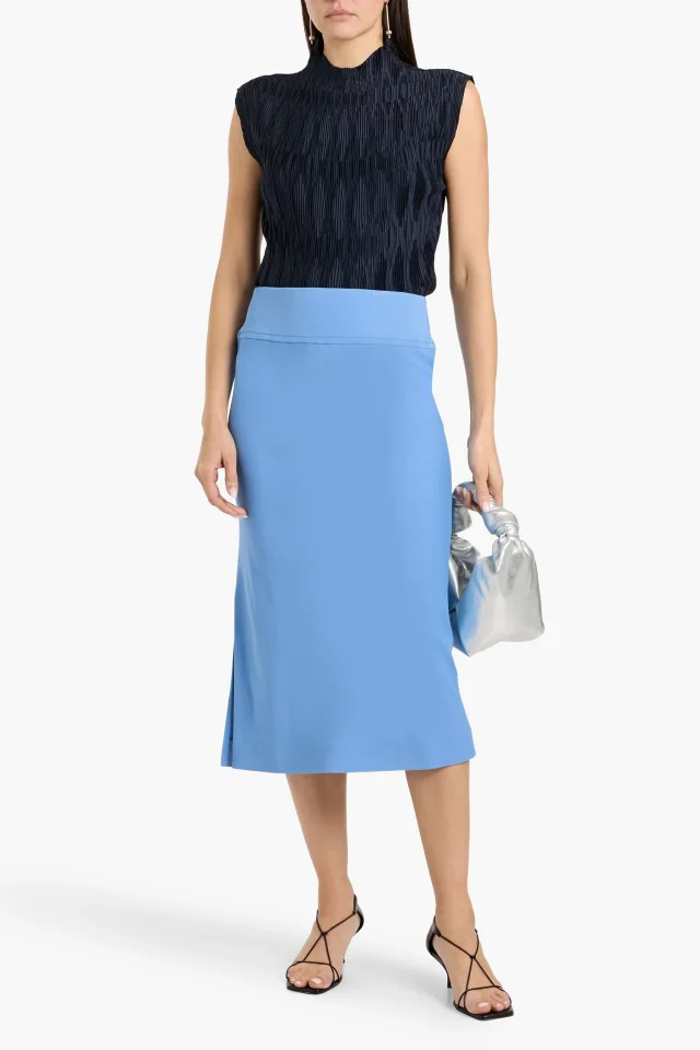 Another Tomorrow Satin-Crepe Midi Skirt, photo 2 of 4 from THE OUTNET