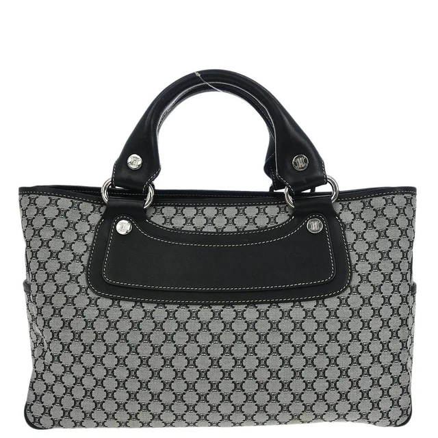 Celine Black Gray Boogie Bag Handbag in Black Canvas from AMORE Vintage Tokyo