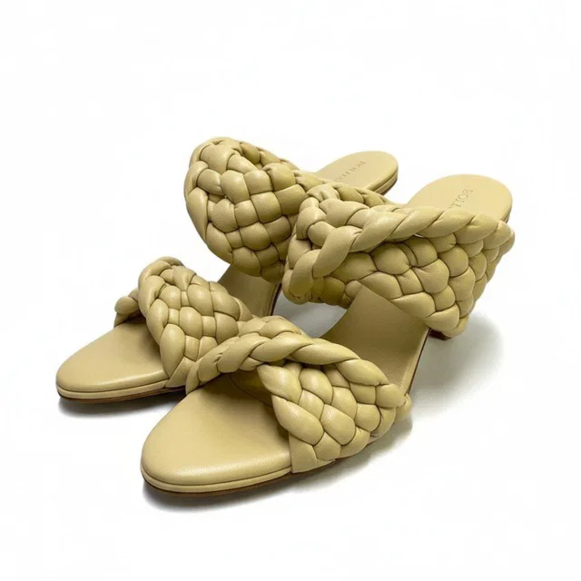 Bottega Veneta Intrecciato Curve Sandals Leather in Woven leather from The Reluxe