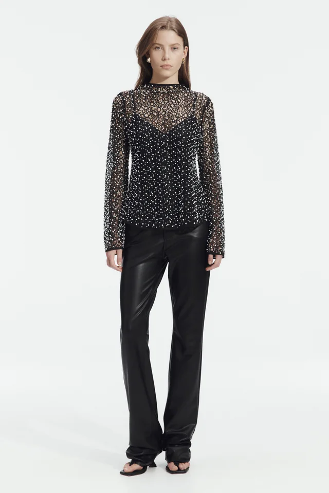 AJE Regina Pearl Top in Black from Aje, photo 1 of 1