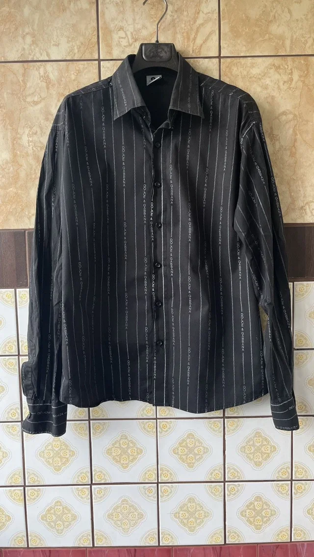 Monogram Dolce & Gabbana Up Button Shirt in black from Grailed