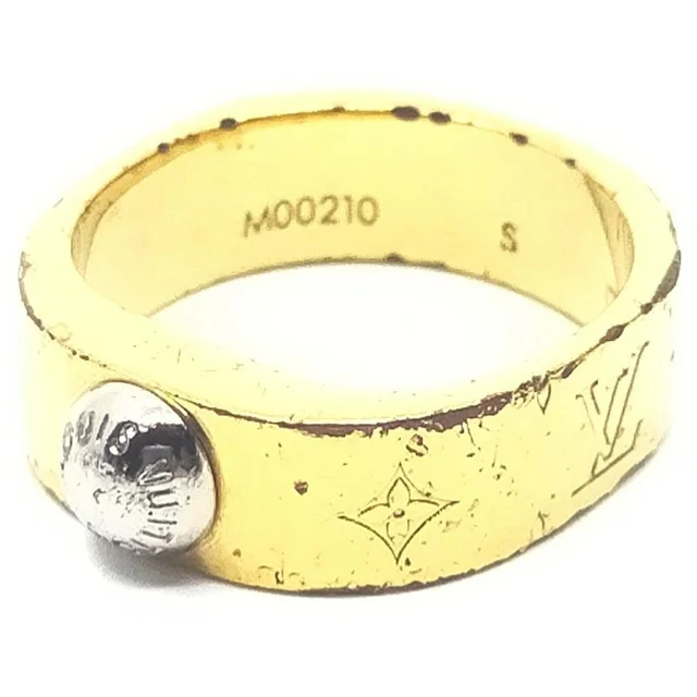 Gold Tone Monogram LV Nanogram Ring S in Gold from Bagriculture