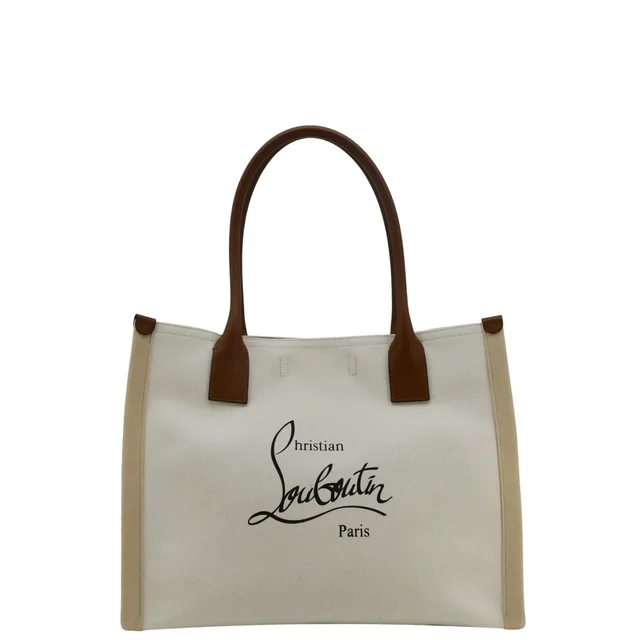 Christian Louboutin Nastroloubi Canvas Tote Bag Off White in White Canvas from Dallas Designer Handbags