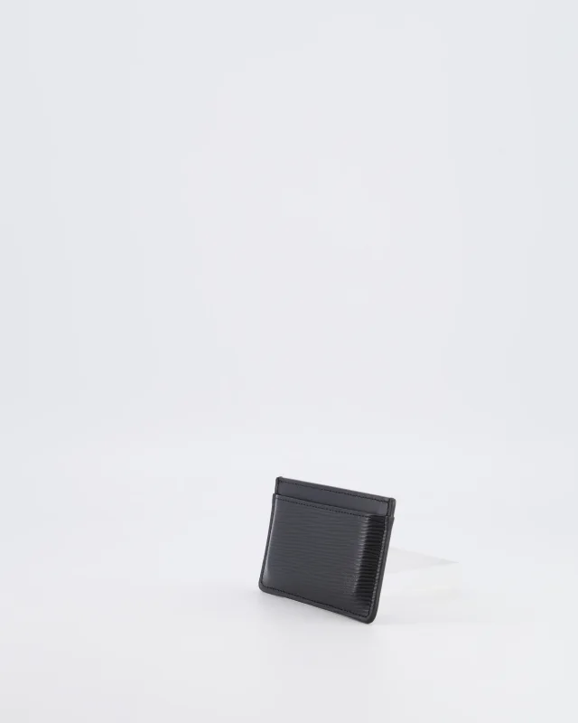 Epi Leather Cardholder with LV Logo Stamp Detail in Black Leather from Sellier, photo 3 of 10