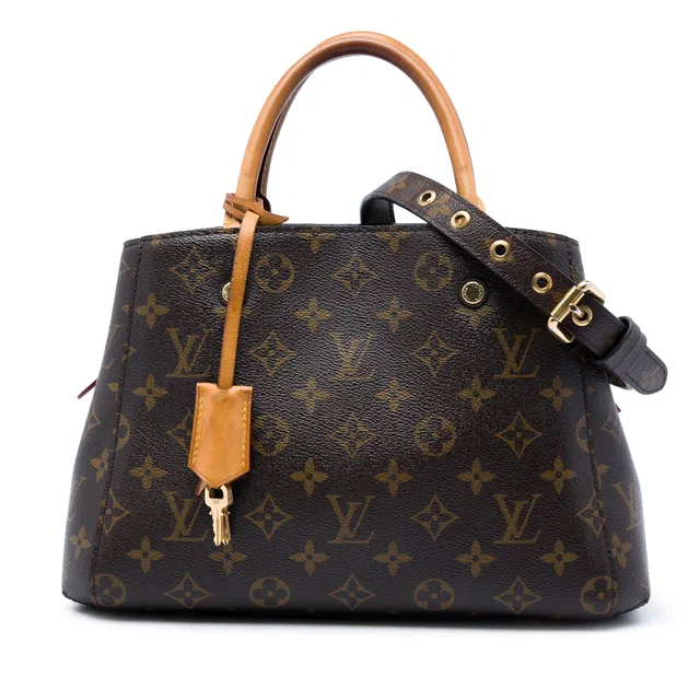Brown Louis Vuitton Monogram Montaigne BB Satchel in Brown Coated canvas from Designer Revival