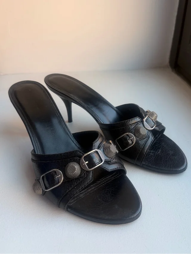 Balenciaga Cagole Mule Sandal Black Leather 37 in black Leather from Poshmark