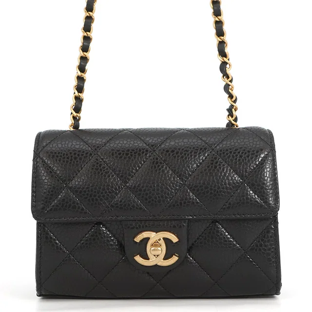 Chanel Mini Flap Bag BlackAS5981-B22702-94305 Caviar Leather in Caviar leather from GALLERY RARE