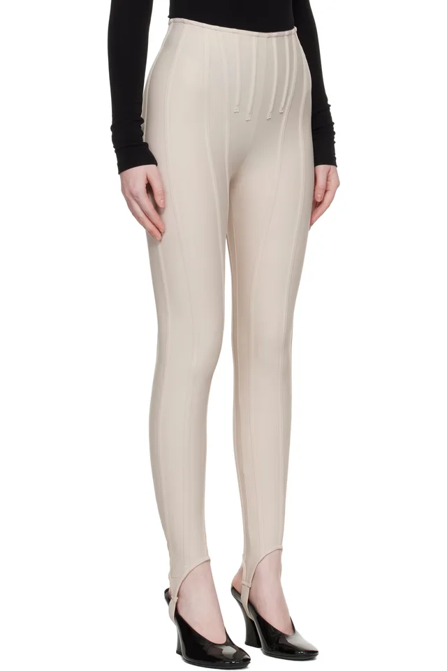 Mugler Beige Corseted Leggings, photo 2 of 4 from SSENSE