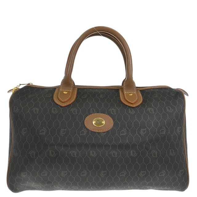 Dior Black Leather Honeycomb Duffle Handbag in Black Leather from AMORE Vintage Tokyo