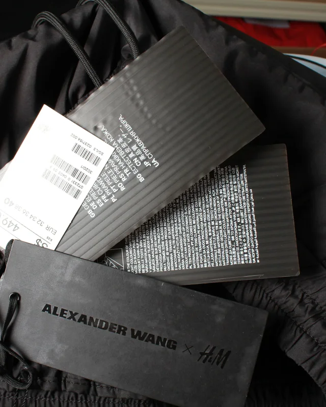 alexanderwang Alexander Wang x H&M Paneled Jogger Pants in Black Synthetic Leather in Black, photo 3 of 4 from ShopSimon