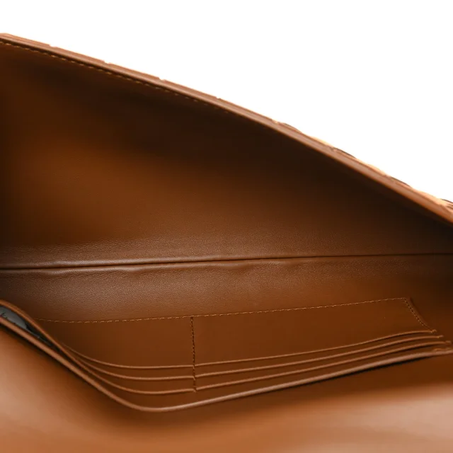 Bottega Veneta Intrecciato Long Andiamo Top Handle Clutch Amber in Suede from FASHIONPHILE, photo 5 of 8