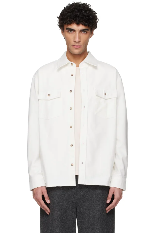A.P.C. Off-White Solid-Color Cotton Overshirt from SSENSE, photo 1 of 1