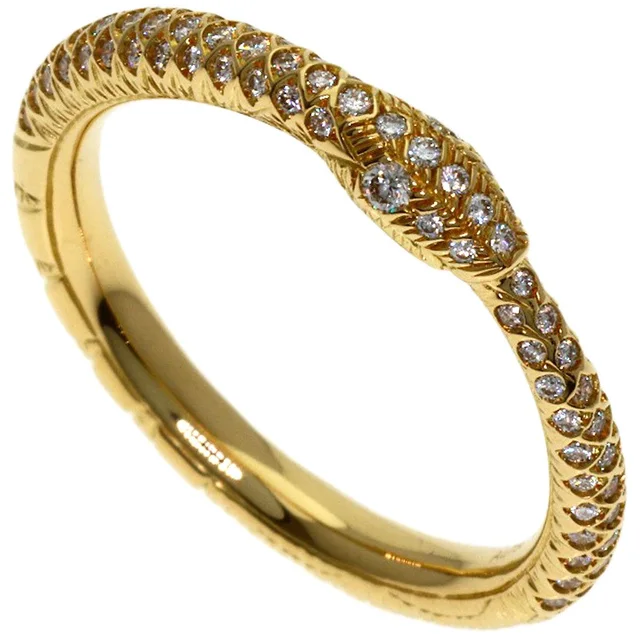Gucci Ouroboros Half Diamond Ring 18k Yellow Gold in Yellow from The Reluxe