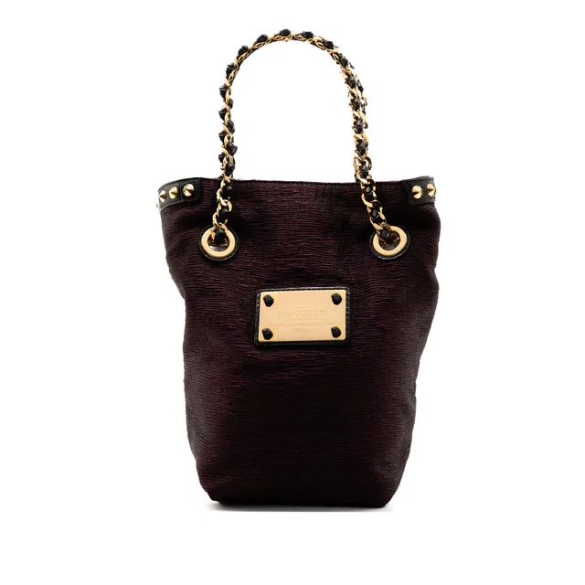 Purple Louis Vuitton Limited Edition Metallic Jacquard Double Jeu Neo Alma Tote in Purple Woven leather from Designer Revival