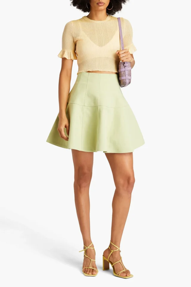Ulla Johnson Kiara Cotton Mini Skirt in Light green, photo 3 of 5 from THE OUTNET