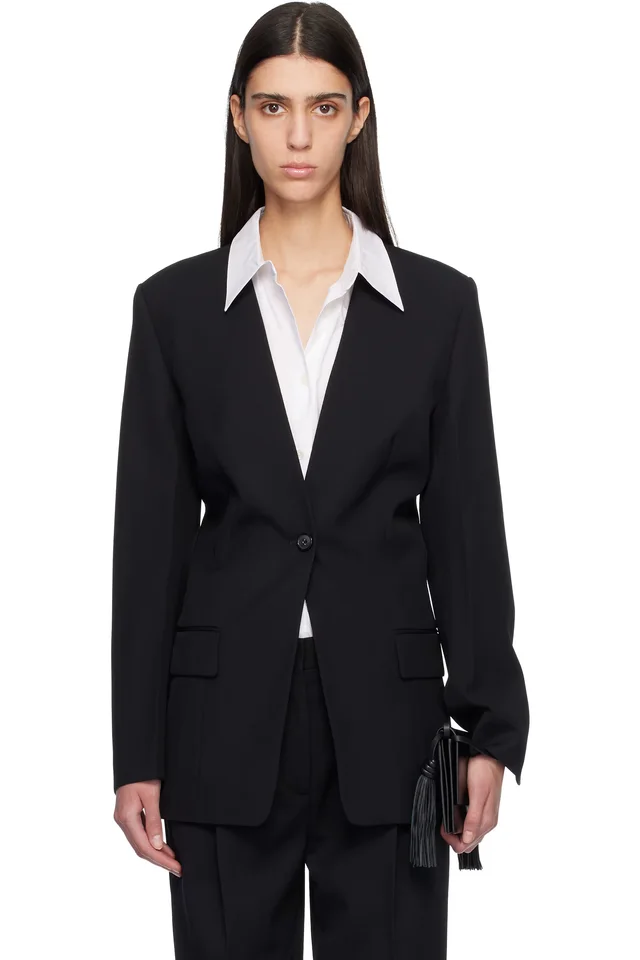 TOTEME Black Slouch Blazer, image 1 of 1 from SSENSE