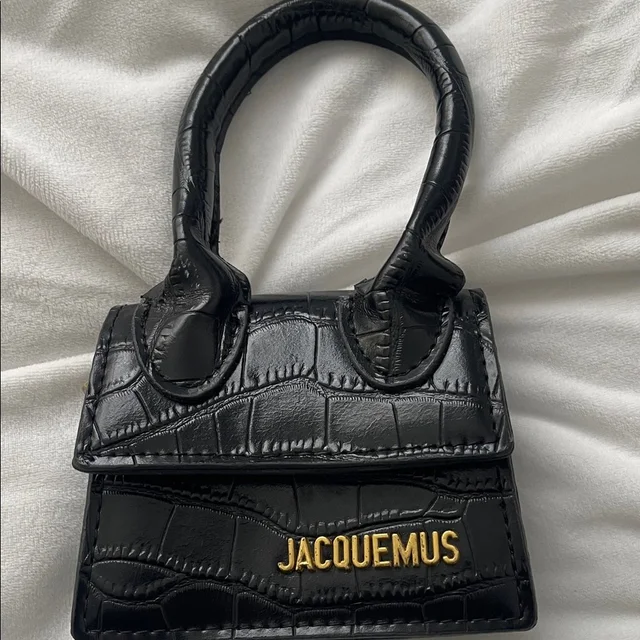 Jacquemus Black Croc-Effect Bag in black|gold Crocodile from Poshmark