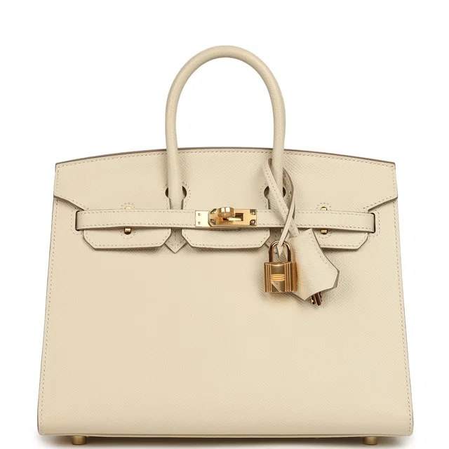 Hermès Birkin Sellier 25 Craie Epsom Gold Hardware in White Epsom leather from Madison Avenue Couture