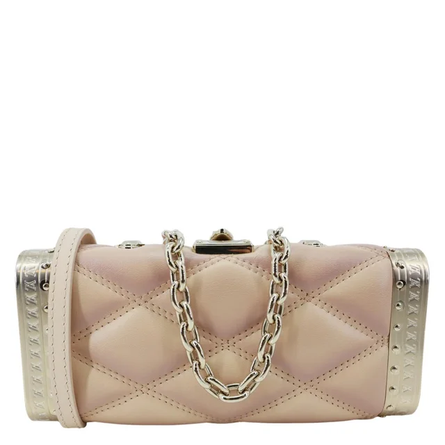 Louis Vuitton GO-14 Malletage Minaudiere Quilted Lambskin Leather Crossbody Bag Gold in Gold Lambskin from Dallas Designer Handbags
