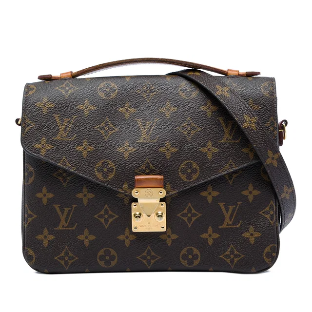 Brown Louis Vuitton Monogram Pochette Metis Satchel in Brown Coated canvas from Designer Revival