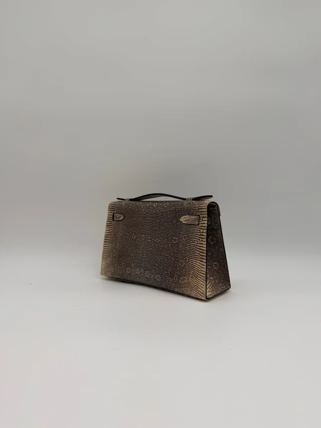 Hermès Kelly Pochette Ombre Lizard Ombre Palladium Hardware in Lizard from Luxury Promise, photo 9 of 10