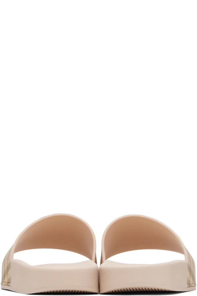 Burberry Pink Check Slides, photo 2 of 5 from SSENSE