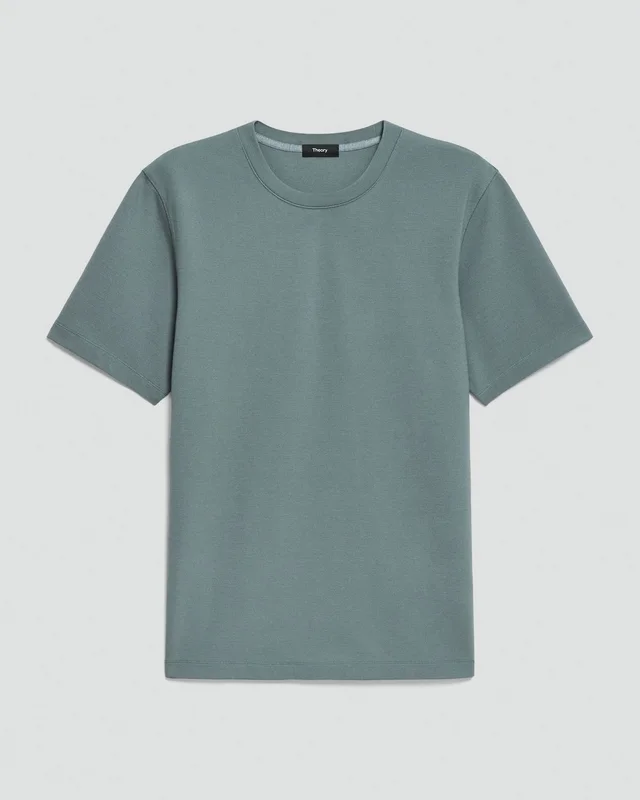 Theory Ryder Tee in Relay Jersey in LIGHT PINE GROVE 64% Viscose, 30% Polyamide, 6% Elastane, photo 6 of 12 from Theory