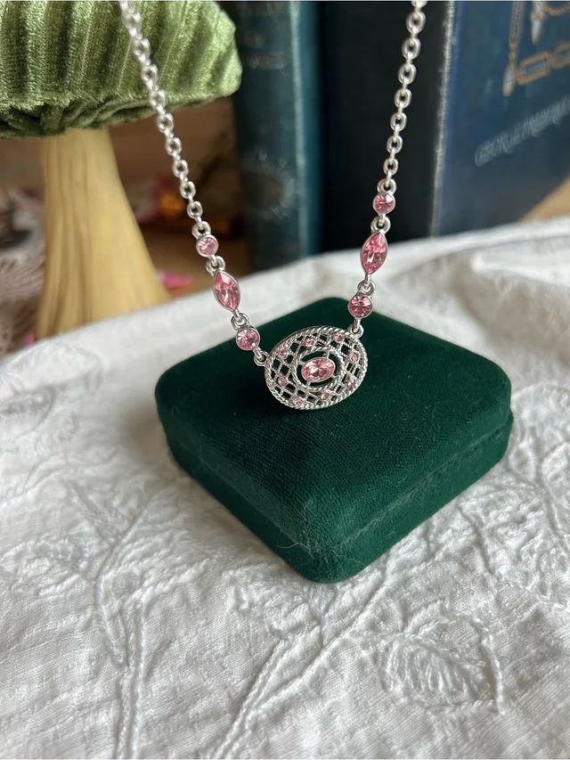 Givenchy Pink Crystal Pendant Necklace - Women Jewelry in gray|silver|pink from Poshmark