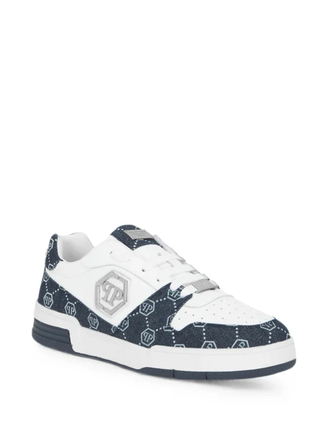 Philipp Plein low-top sneakers P-Force denim monogram in White, photo 2 of 5 from FARFETCH