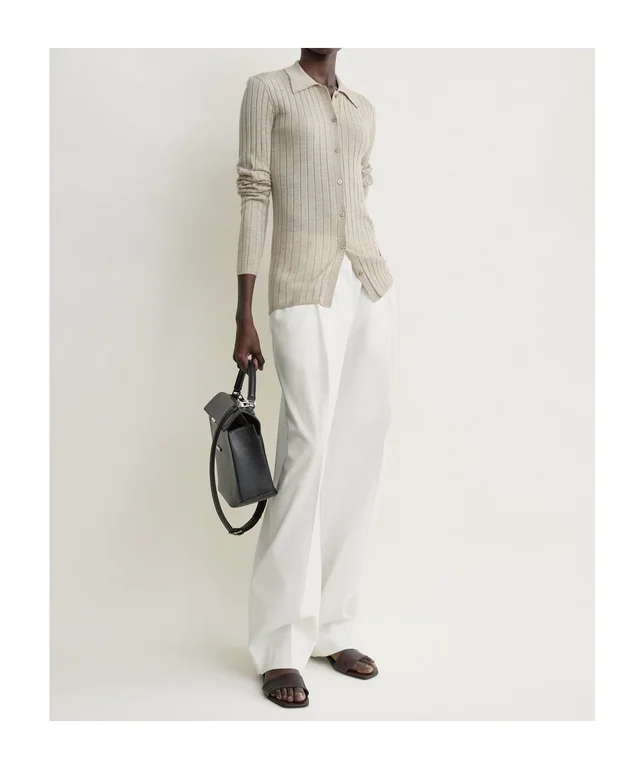 Totême Ribbed-Knit Long Sleeved Cardigan, photo 3 of 6 from SENSER