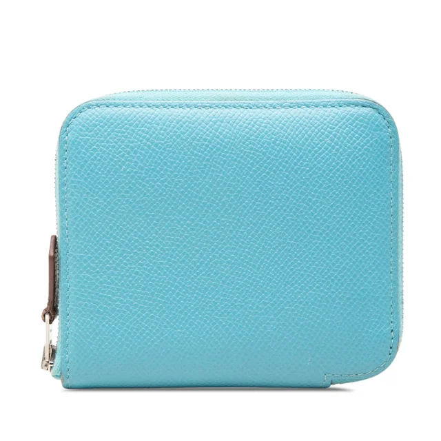 Blue Hermès Epsom Azap Silk in Compact Wallet Small Wallets in Blue Epsom leather from Designer Revival