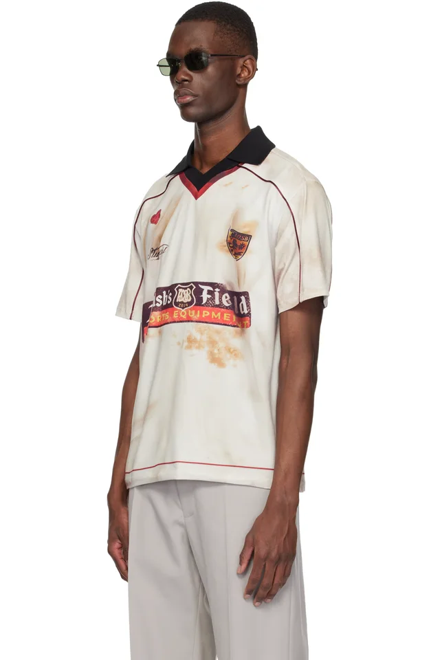 Andersson Bell White Dust Printed Football Jersey T-shirt, photo 4 of 5 from SSENSE