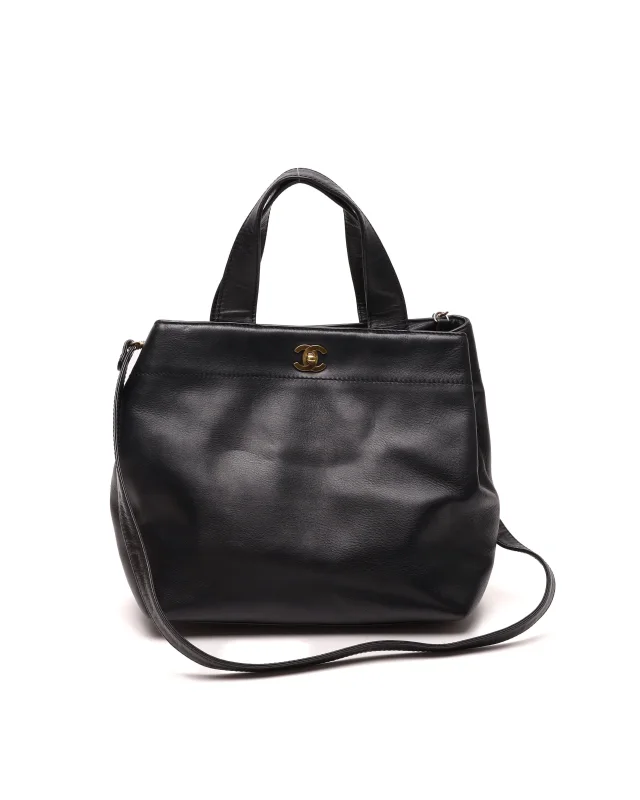 Chanel CC Turnlock Tote Bag in Leather from A Retro Tale