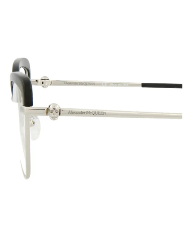 Alexander McQueen Cat Eye-Frame Metal Optical Frames in silver, photo 4 of 5 from ShopSimon