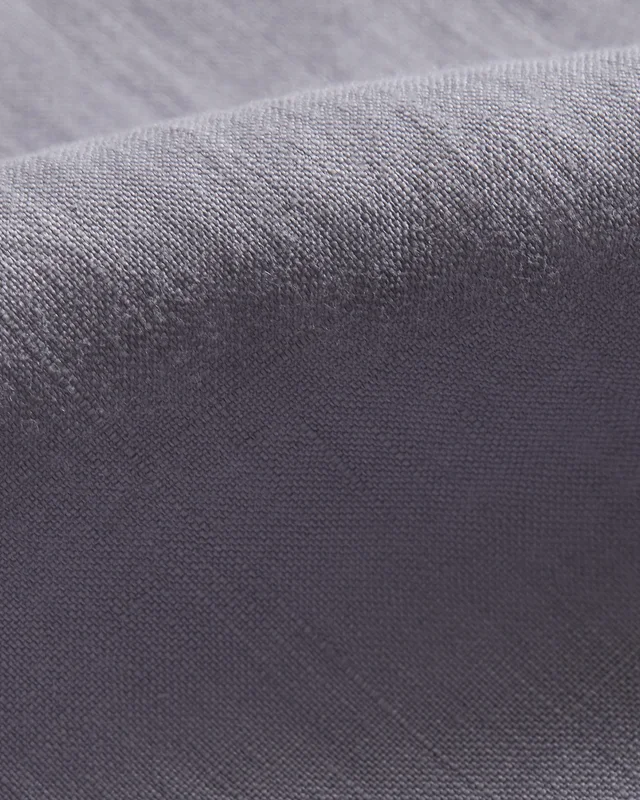 Theory Irving Short-Sleeve Shirt in Relaxed Linen in GRAY LILAC 100% Linen, photo 6 of 14 from Theory