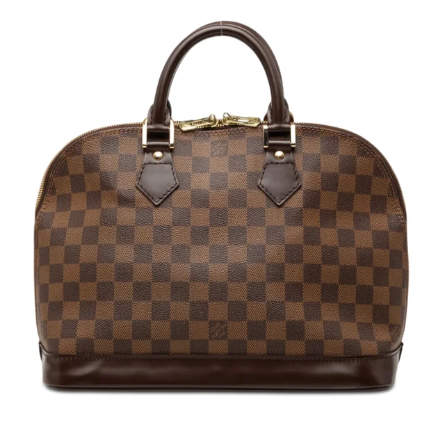 Brown Louis Vuitton Damier Ebene Alma MM Handbag in Brown Canvas from Designer Revival