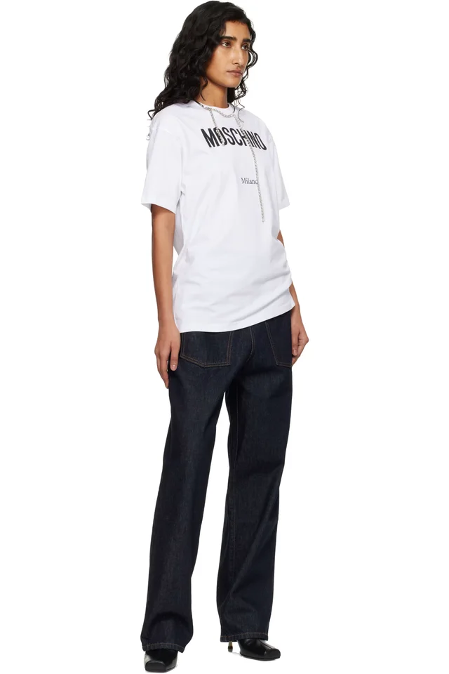 Moschino Navy Cotton Jeans, photo 4 of 4 from SSENSE
