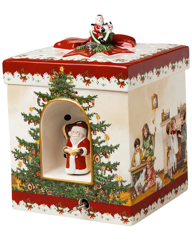 Villeroy & Boch Christmas Toys Large Square Musical Gift Box They Wish You A Merry Christmas, image 1 of 1 from Rue La La
