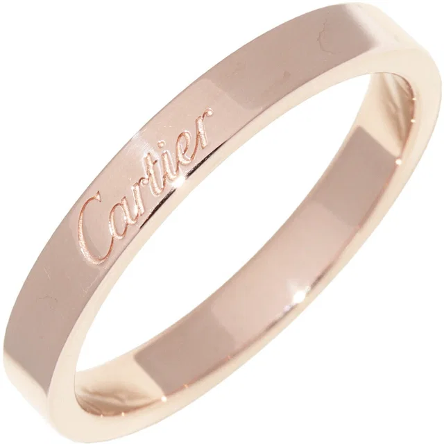 C De Cartier Engraved Au750 Pink Gold Ring Size 17 in Pink from LuxUness