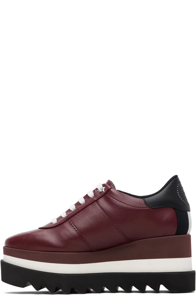Stella McCartney Burgundy Sneak-Elyse Platform Sneakers, photo 3 of 5 from SSENSE