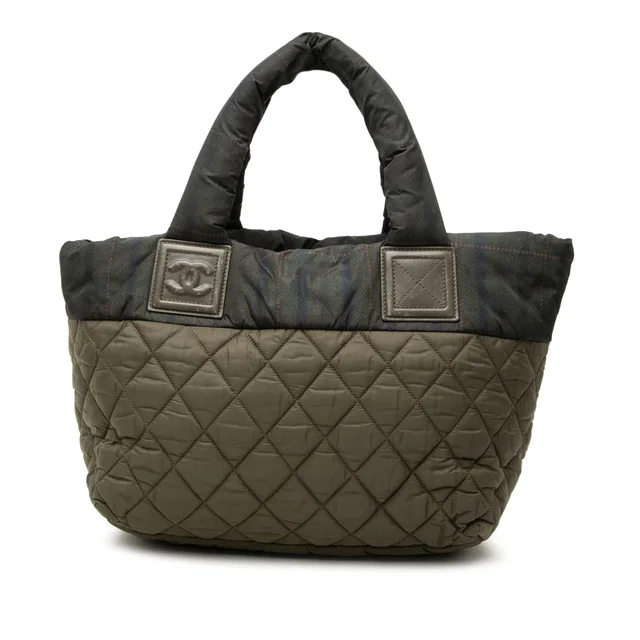 Brown Chanel Small Quilted Nylon Coco Cocoon Tote in Brown Nylon from Designer Revival