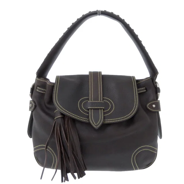 Bally Leather Shoulder Bag Brown in Brown Leather from LuxUness
