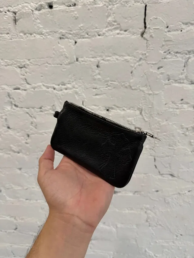 Chrome Hearts Leather Cross Patch Wallet in black Leather from Grailed
