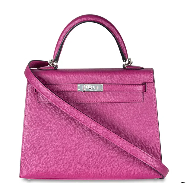 Hermès Rose Pourpre Epsom Leather 25cm Kelly in Pink Epsom leather from HEWI