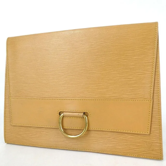 Louis Vuitton Porte Lena Fold Over Beige Epi Leather Clutch in Beige Leather from Bagriculture
