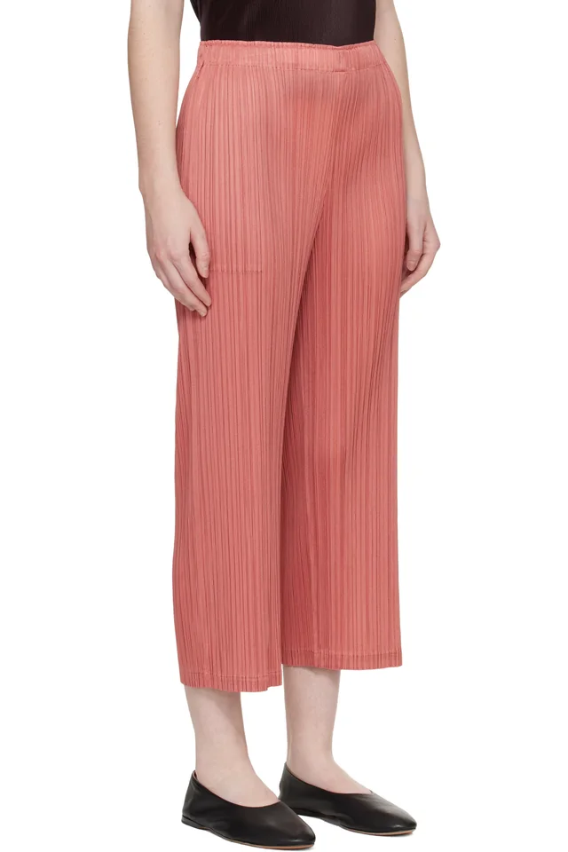 PLEATS PLEASE ISSEY MIYAKE Pink Monthly Colors October Trousers, photo 2 of 3 from SSENSE
